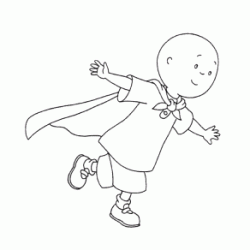 Dibujo para colorear Superhéroe Caillou