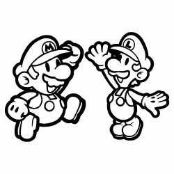 Dibujo para colorear Mario y Luigi