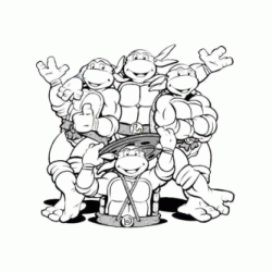 Dibujo para colorear Tortugas Ninja