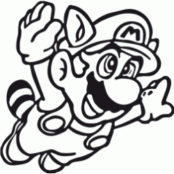 Dibujo para colorear Mario mapache