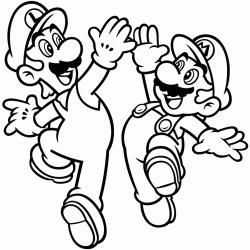 Dibujo para colorear Mario y Luigi