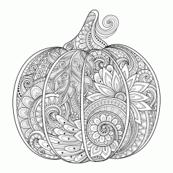 Dibujo para colorear Garabato de calabaza - Mandala