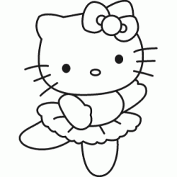 Dibujo para colorear Hola gatito baila