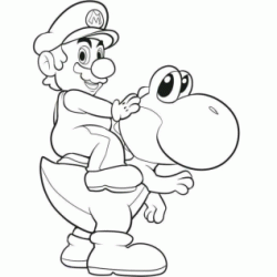 Dibujo para colorear Mario y yoshi