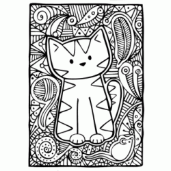 Dibujo para colorear El gato y el raton