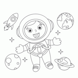 Dibujo para colorear Conquistando el espacio