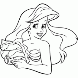 Dibujo para colorear Ariel, la sirenita