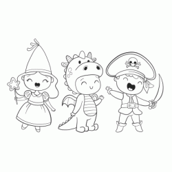 Dibujo para colorear Disfraces infantiles