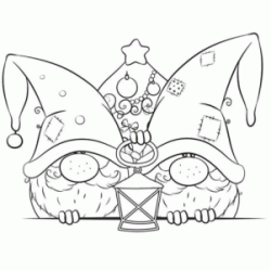 Dibujo para colorear Gnomos navideños