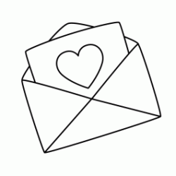 Dibujo para colorear Declaración de amor - Carta de San Valentín