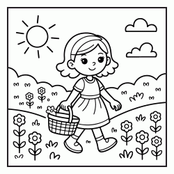 Dibujo para colorear Femenino - Primavera 4