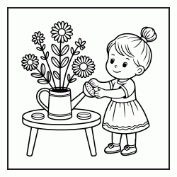 Dibujo para colorear Femenino - Primavera 7