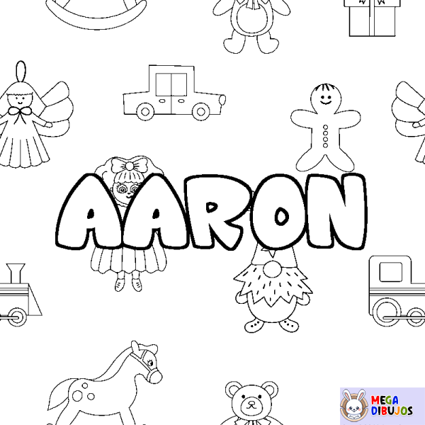 Coloración del nombre AARON - decorado juguetes