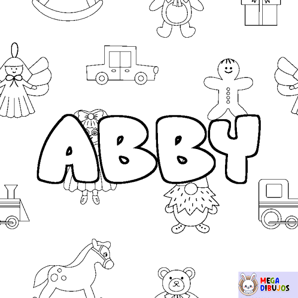 Coloración del nombre ABBY - decorado juguetes