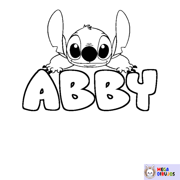 Coloración del nombre ABBY - decorado Stitch
