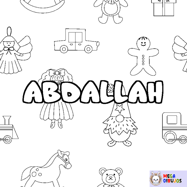 Coloración del nombre ABDALLAH - decorado juguetes