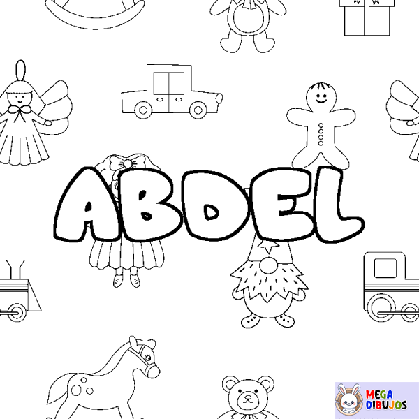 Coloración del nombre ABDEL - decorado juguetes