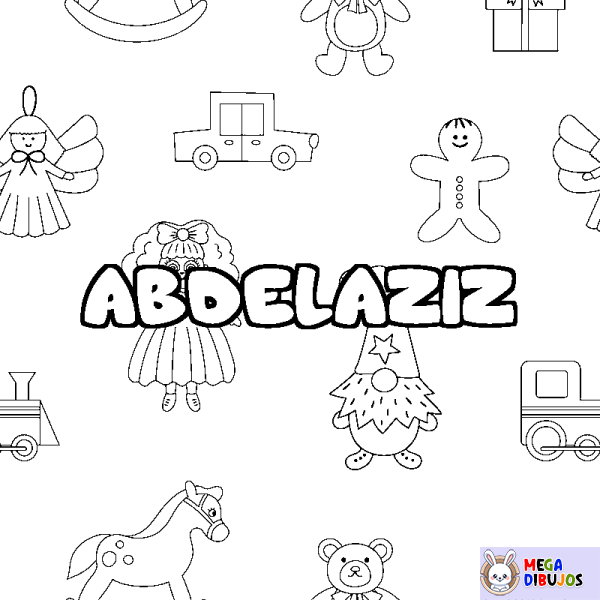 Coloración del nombre ABDELAZIZ - decorado juguetes