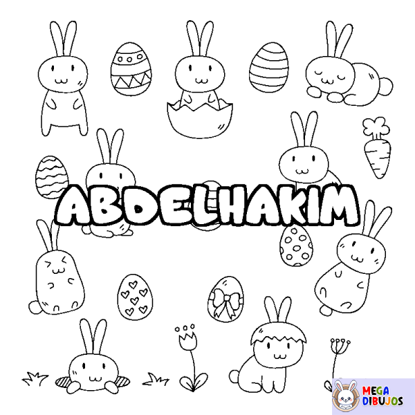 Coloración del nombre ABDELHAKIM - decorado Pascua