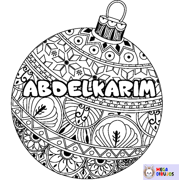 Coloración del nombre ABDELKARIM - decorado bola de Navidad