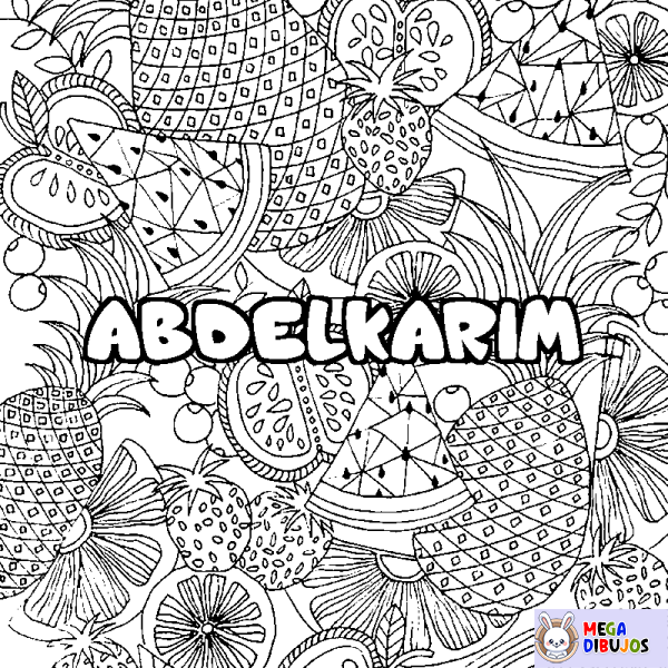 Coloración del nombre ABDELKARIM - decorado mandala de frutas