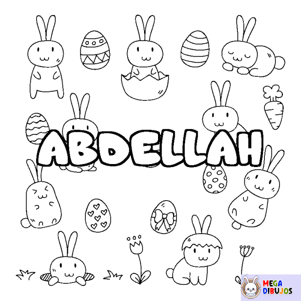 Coloración del nombre ABDELLAH - decorado Pascua