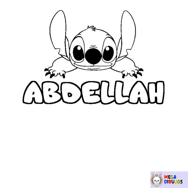 Coloración del nombre ABDELLAH - decorado Stitch