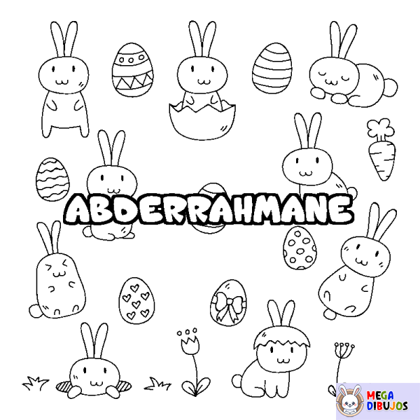 Coloración del nombre ABDERRAHMANE - decorado Pascua