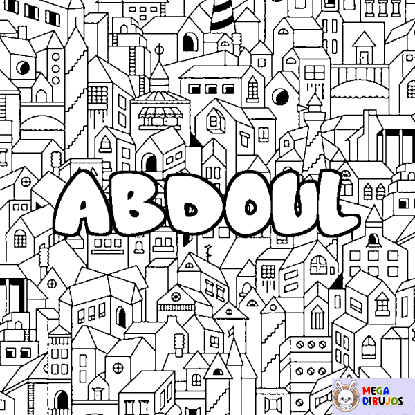 Coloración del nombre ABDOUL - decorado ciudad