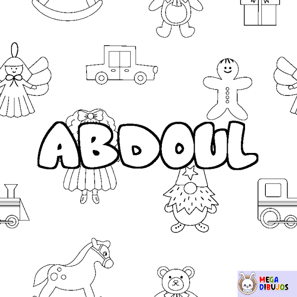 Coloración del nombre ABDOUL - decorado juguetes