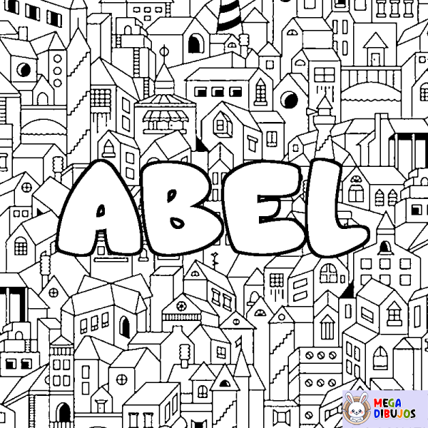 Coloración del nombre ABEL - decorado ciudad