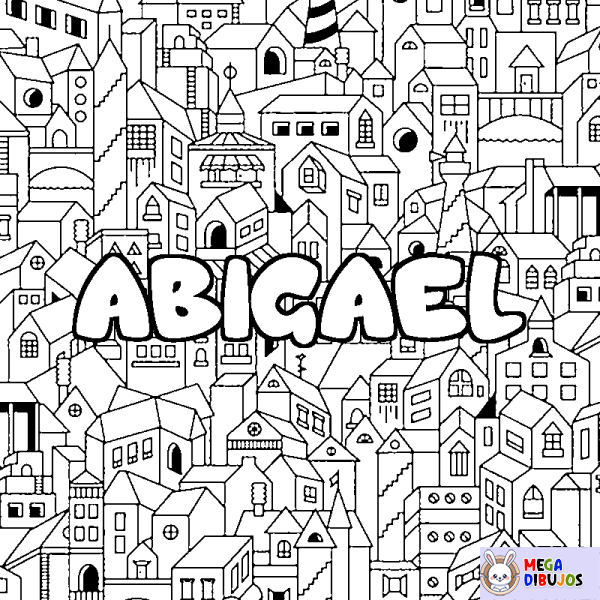 Coloración del nombre ABIGAEL - decorado ciudad