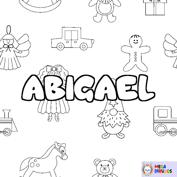 Coloración del nombre ABIGAEL - decorado juguetes