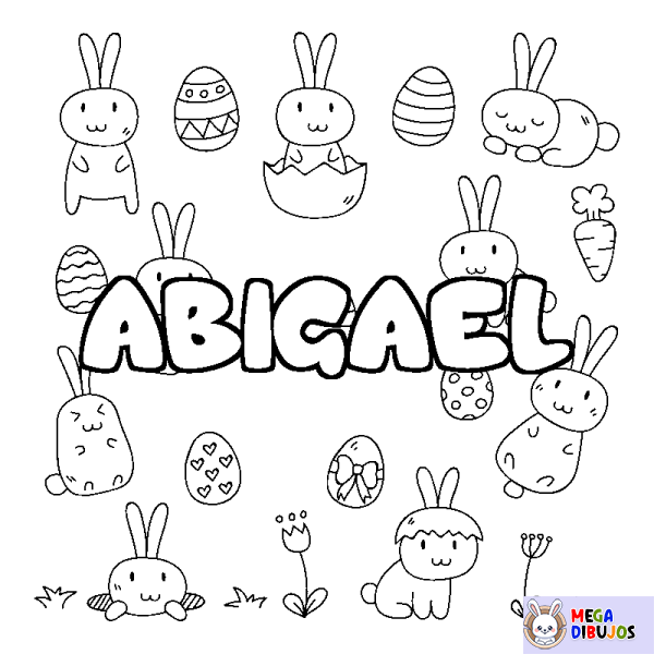 Coloración del nombre ABIGAEL - decorado Pascua