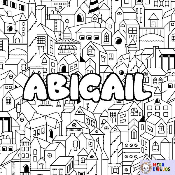 Coloración del nombre ABIGAIL - decorado ciudad