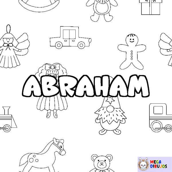 Coloración del nombre ABRAHAM - decorado juguetes