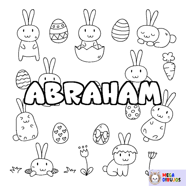 Coloración del nombre ABRAHAM - decorado Pascua