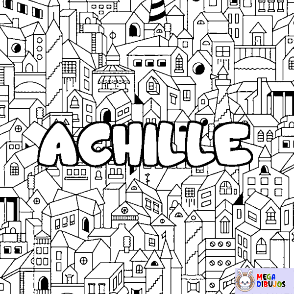 Coloración del nombre ACHILLE - decorado ciudad