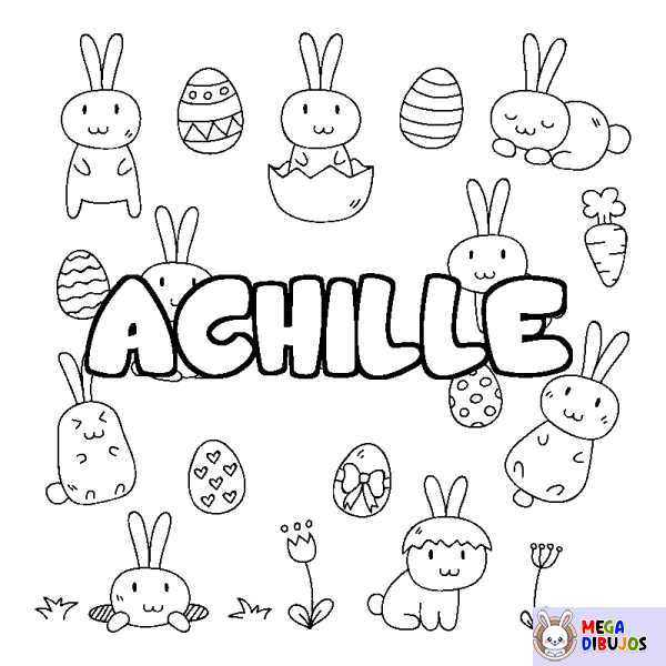 Coloración del nombre ACHILLE - decorado Pascua