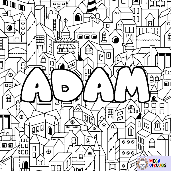 Coloración del nombre ADAM - decorado ciudad