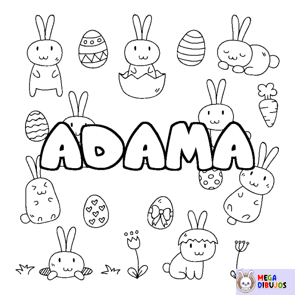 Coloración del nombre ADAMA - decorado Pascua