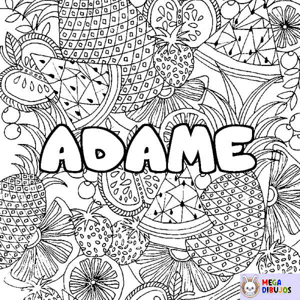 Coloración del nombre ADAME - decorado mandala de frutas