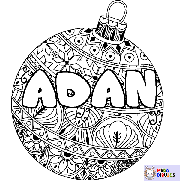 Coloración del nombre ADAN - decorado bola de Navidad