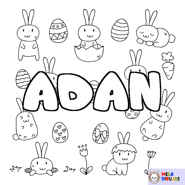 Coloración del nombre ADAN - decorado Pascua