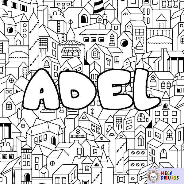 Coloración del nombre ADEL - decorado ciudad