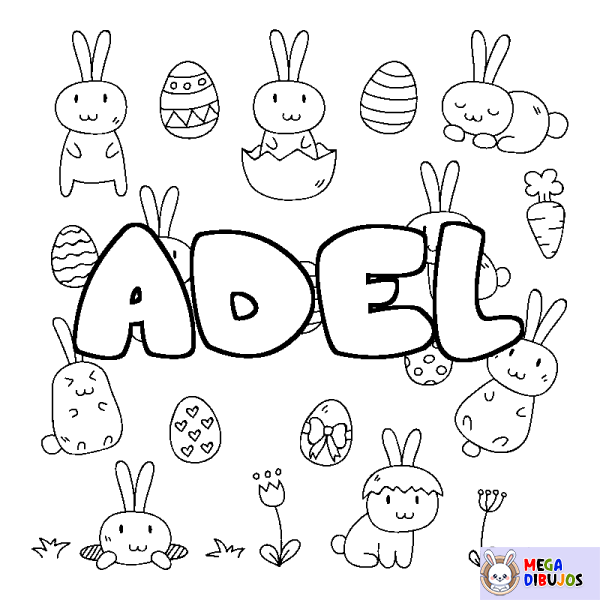 Coloración del nombre ADEL - decorado Pascua