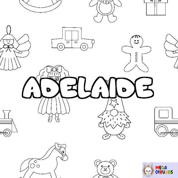 Coloración del nombre ADELAIDE - decorado juguetes
