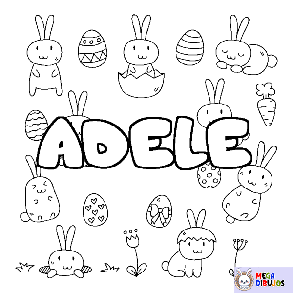 Coloración del nombre ADELE - decorado Pascua