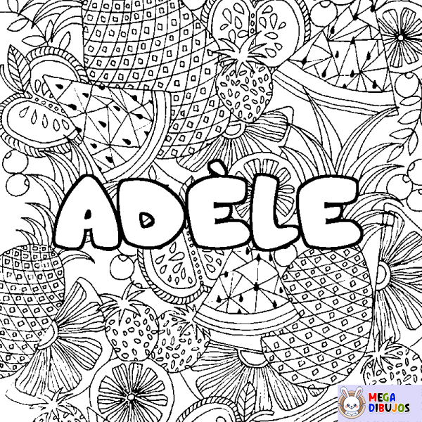 Coloración del nombre AD&Egrave;LE - decorado mandala de frutas