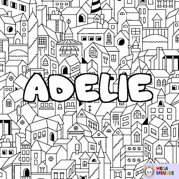 Coloración del nombre ADELIE - decorado ciudad